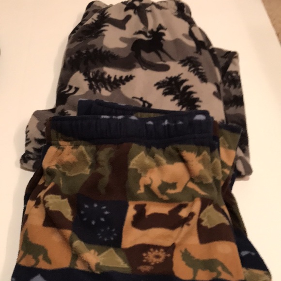 Men’s pajama bottom PJs lot 6 pairs or choose mostly L , 2 M soft fleece animals - Picture 2 of 4